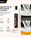 Light Silver Wheel Rim Touch Up Paint With Built In Brush For Knocking Out Curb Rash And Scrapes On Alloy Rims Plus Faster Five Minute Set For A Clean Showroom Grade Finish Daily, featuring applicator pen and before/after visuals.