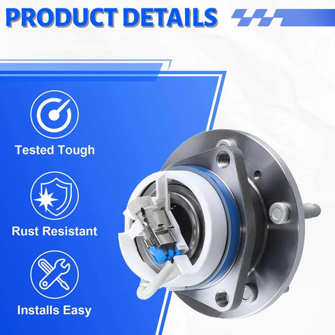 2 Pack Front Wheel Hub Bearing Assembly 513121 5-Lug Compatible with Buick Allure 2005-2010, DTS 2006-2011, Impala, Monte Carlo