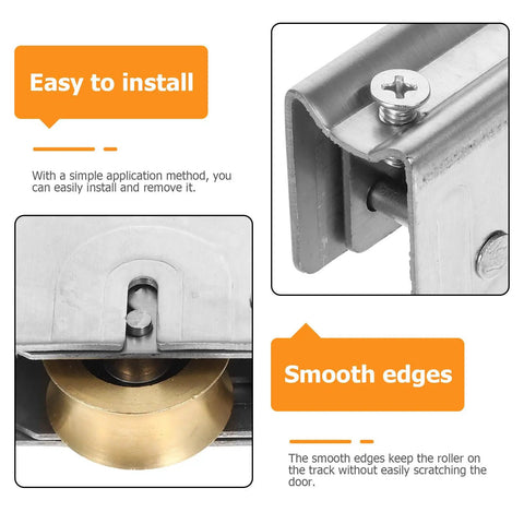 Heavy Duty Sliding Door Roller Wheels Replacement For Aluminum Window Tracks And Glass Patio Doors With Smooth As Silk Shower Pulley Hardware For Drawers And Furniture, showing easy installation and smooth edges.