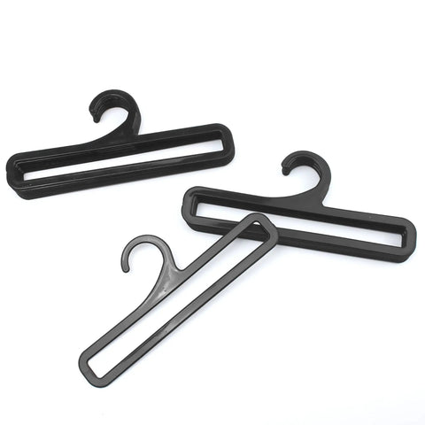 Set Of 50 Black Plastic Hangers For Home And Retail Display, 7.7 Inch Long, space saver racks on white background