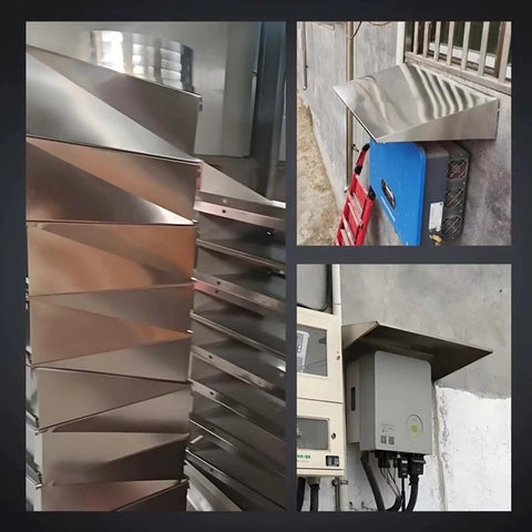 Universal Outdoor Electric Vehicle Charger Cover Hella Weatherproof Protector Roof For Charging Stations Solid Steel Housing on a wall.