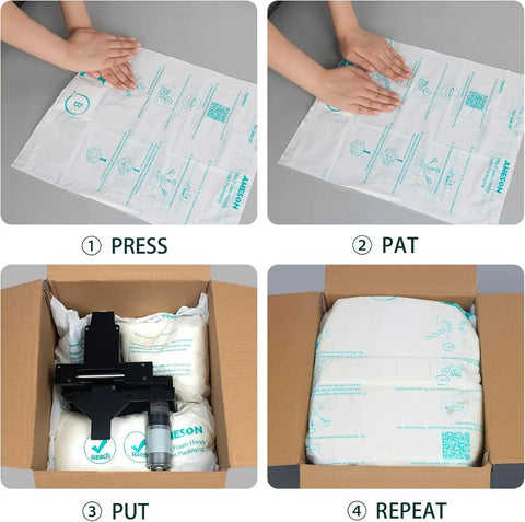 Steps to use Heavy Duty Self Expanding Foam Packing Bags 18 X 22 Inches for secure mailing and cushioning.