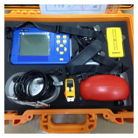 Heavy Duty Stud Finder And Wall Scanner With Concrete Rebar Detector And Cover Thickness Tester Featuring Single Probe Technology in orange case.