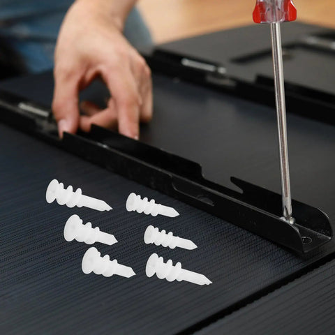 Close-up of Heavy Duty Drywall Anchors Kit 300 Pieces With Screws And Plugs White POM Material Easy Install Expansion Tubes