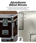 Aluminum Blind Rivets Kit 140 Pieces Flanged Dome Head Pop Rivets For Metal Repair Automotive And Furniture Projects Extended Grip Design