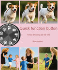 Images showcasing quick function button features on 5K 75MP Autofocus Vlogging Camera With WiFi And 64GB Card Included 180 Degree Flip Screen YouTube Ready Travel Kit For Beginners And Teens Dope Vlog Camera For Photos Videos And Social Media with playful dogs and family outdoors.