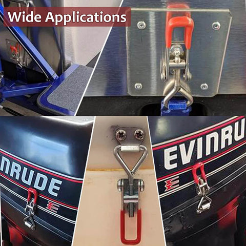 2 Pack Toggle Latch Clamp 4001 Adjustable 304 Stainless Steel Pull Hasp Latches shown installed on various surfaces