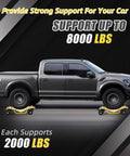 Heavy Duty Car Wheel Dolly With Rock Solid 8000 Lbs Capacity And Tight Grip Lock For Smooth Rolling Garage Vehicle Mover supporting truck.