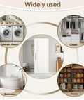Straight Up Smooth Concealed Sliding Barn Door With Soft Close Hardware Kit Primed Interior Room Divider for laundry, closet, bathroom, pantry use.