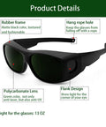 Laser Eye Protection Glasses For IPL Hair Removal and Facial Treatments featuring rubber frame and polycarbonate lenses.