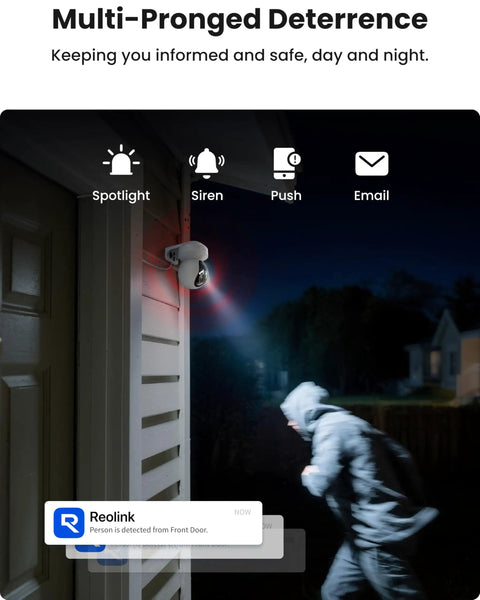 4K Outdoor PTZ Security Camera With WiFi 6, Motion Tracking And Smart Detection mounted on house with night vision