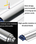 Set Of 20 Stainless Steel Cable Raceway 39.37 Inch Long Cord Concealer System with Mounting Holes shown in close-up view