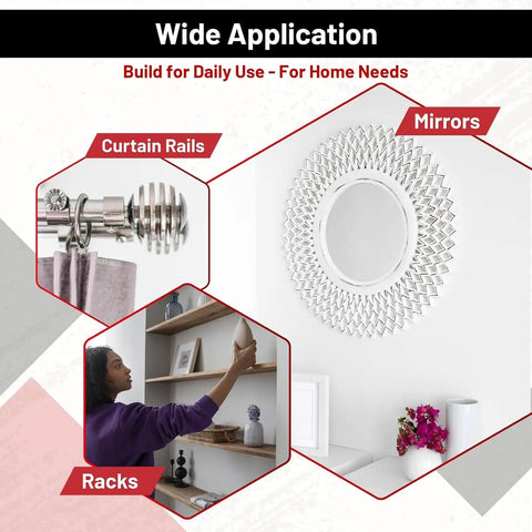 Wide application of Heavy Duty Self Drilling Drywall Anchors And Screws Zinc Metal Wall Plugs for curtain rails, mirrors, and racks.