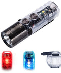Pocket EDC USB C Rechargeable Flashlight With Magnetic Clip, bright LED, UV and red sidelight options displayed, USB-C port visible