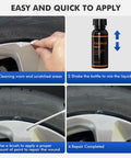 Revamp Your Daily Driver With Sonic Silver Rim Touch Up Paint For Tesla Wheels Easily Covering Curb Rash And Rock Chips Quick Dry Formula Protects Against Rust While Giving You That Slick Factory Look Smooth Ride showing cleaning and application steps.