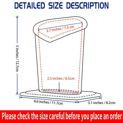 Size details for Fluffy Lined Eyeglasses Holder Case With Anti Scratch Protection And Soft Plush Interior, Premium PU Leather Eyewear Stand.