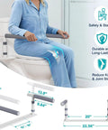Bulletproof Over Toilet Safety Rails delivering heavy duty support for bathroom handicap assist and super easy setup standard bowl compatible senior grab bars, height adjustable.