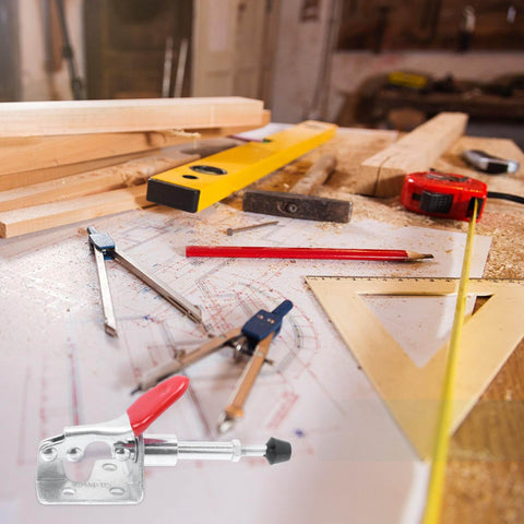 Heavy Duty Push Pull Toggle Clamps Set With Quick Locking, Adjustable Horizontal Clamps for woodwork on a workbench