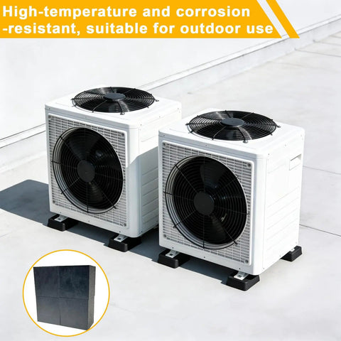 4 Piece Rock Solid Rubber Anti Vibration Isolation Blocks for HVAC and AC Units Heavy Duty Sound Dampening Bumper Pads under AC units