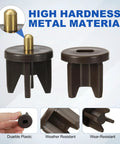 Hella Durable Replacement Clutch Plugs For 1.5 Inch Roller Blinds, Universal 28mm Curtain Rod Repair Kit In Top Shelf Brown Plastic, two brown clutch plugs showing metal tip and durable design.