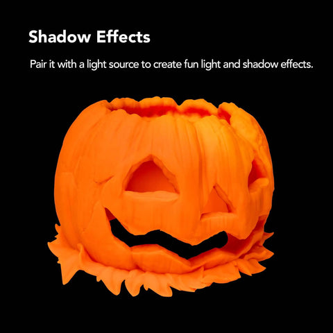 Hella Vivid 405nm UV Curing 3D Printer Resin For Dlp Lcd Printers Neon Pumpkin photopolymer print of a jack-o'-lantern.