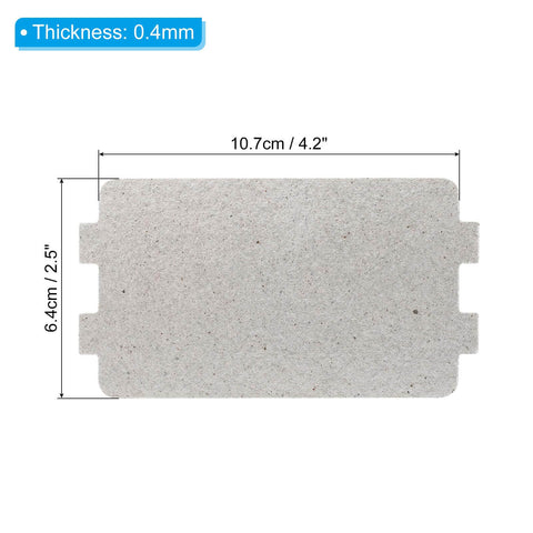 Microwave Waveguide Cover Replacement Mica Sheets 0.4mm Thick, 4 Pack, 4.2 x 2.5 Inch, dimensions shown