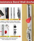 Badass Adjustable Wall Mount Anchor For Resistance Bands Multi Purpose Home Gym Setup Featuring Thirty Five Custom Locking Positions Heavy Duty Fitness Base with carbon steel design and locking hole.