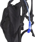 Ultra Lightweight Hydration Backpack With 2L Water Bladder For Cycling, Running, Biking, And Hiking, Waterproof Oxford Fabric, Durable Day Pack, Slim Fit Design For Outdoor Adventures, Black back view showing mesh padding and tube