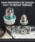 Badass M14.1x1.5 Magnetic Piggyback Oil Drain Plug With 304 Stainless Steel And Self Tapping Thread Repair Kit showing detailed design.