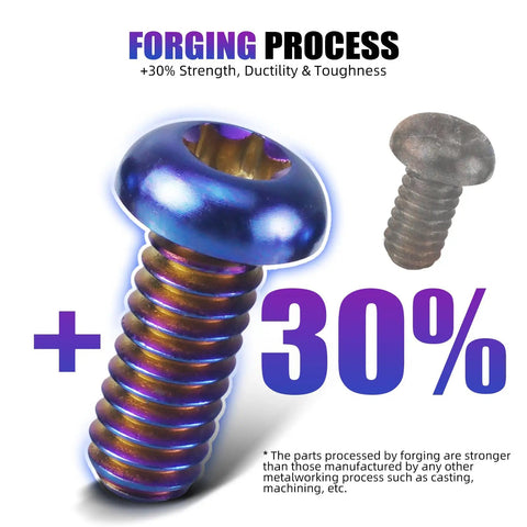 Badass Slick Blue Titanium Alloy Derby Cover Screws For Harley Road Glide FLTRX And Heritage Softail Classic FLSTC 5 Piece Heavy Duty Corrosion Resistant Motorcycle Fastener Kit showing forged blue titanium screw.