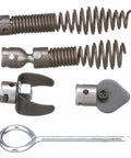 Beast Mode Five Piece Drain Cleaning Tool Set With T-203 Bulb Auger, T-205 C Cutter, T-210 Spade Cutter, T-217 Drop Head Auger And A-13 Pin Key For C-4, C-6 Snakes And K-40, K-45AF, K-50 Sink Machines, Home Plumbing Pro Kit, metal