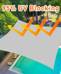 Rectangle Shade Sail 10 Foot By 16 Foot Light Gray Breathable UV Blocking Outdoor Canopy For Backyard Patio Pergola Garden Deck Custom Size Available Now