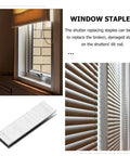 Heavy Duty Stainless Steel Shutter Louver Staple Repair Kit With Forty Window Shutter Nail Replacement Pieces for window staples in use.