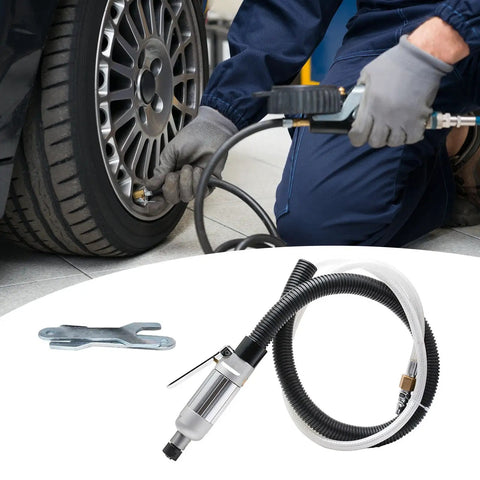 Hella Fast Pneumatic Air Die Grinder With Blistering 25000 RPM Spin Pro Grade Aluminum Chassis in use on vehicle tire.