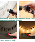 Rough And Ready Heavy Duty Extension Cord With Switch Waterproof 3 Prong Outdoor Power Cable Rated 15 Amp And 1875 Watt for easy plug connections.