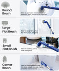 Electric Spin Scrubber With Long Handle Cordless Power Brush With 4 Detachable Heads for Bathroom Cleaning in use