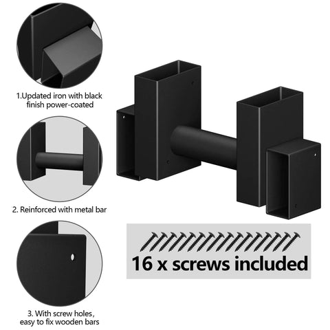 Set Of Two Firewood Rack Brackets For Outdoors, Heavy Duty Wood Storage Holder Kit, Adjustable To Any Length And Height, Built For Easy Lumber Stacks, Sturdy Steel Black Finish