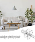 Five Sets Iron Bedpost Connector Kit With Threaded Design And Safe Use, silver connectors and home interior background