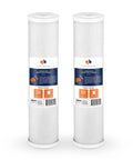Pair of 4.5 X 20 Inch Carbon Block Filter Cartridges, 5 Micron Coconut Shell CTO, Whole House Filtration, Removes Chlorine, 2 Pack