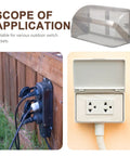 Badass Wall Mount Outlet Cover Heavy Duty Waterproof Box For Ev Charge Stations shown covering outdoor electrical sockets.
