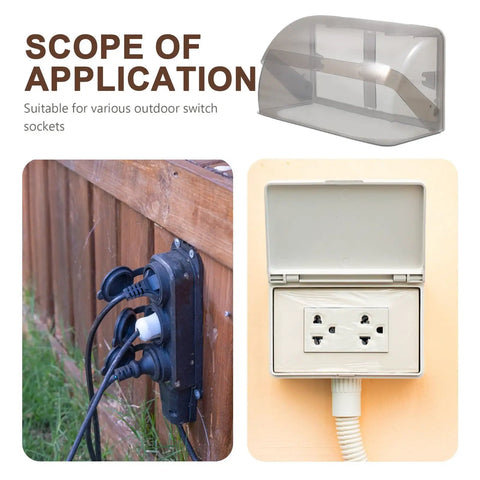 Badass Wall Mount Outlet Cover Heavy Duty Waterproof Box For Ev Charge Stations shown covering outdoor electrical sockets.