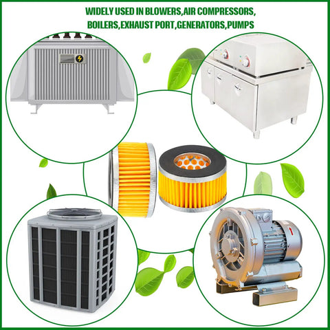 8 Pack Replacement Air Compressor Filter Elements 2.55 Inch Outer Diameter And 1.45 Inch Inner Diameter And 1.59 Inch High overview