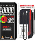 Smart Digital Multimeter Handy 9999 Counts Pocket Voltmeter With Rechargeable Battery displayed with probes and packaging