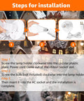 Steps for installing Two Pack Blow Mold Light Kit Replacement With E27 E26 Bulb Cord For Halloween And Christmas Decor in village scene