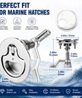 Close-up of Four Pack 316 Stainless Steel Marine Cam Latches With Flush Pull Handles for yacht hatches and RV compartments.