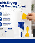 Hassle Free White Wall Repair Paste Kit With Built In Scraper, 250g tube, applying paste to wall crack for repairs.