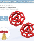 2-pack red iron handwheels for 1/2" gate valves, Round Wheel Valve Handle Replacement For One Half Inch Gate Valves