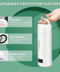 Ultimate Travel Electric Kettle 450Ml Portable Mini Water Boiler for Tea and Coffee with vent hole, non-slip base, and hidden socket.