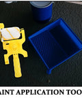 Slick Paint Edger Roller Brush Kit With Replaceable Pads For No Sweat Trimming Crisp Corner Detailing And A Darn Good Smooth Wall Finish with paint tray.