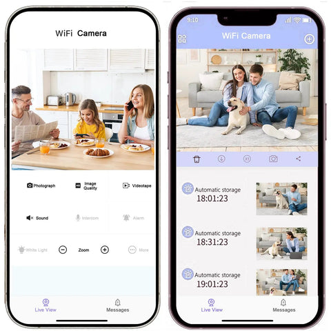 Smartphone screen showing app interface for controlling Ultra Compact 0.9 Inch Hidden Camera With 4K HD Video, Night Vision